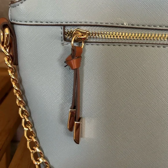 Anne Klein Blue Crossbody Bag Gold Strap Lion - Picture 7 of 9